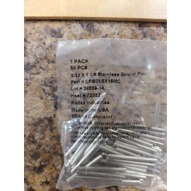 Radax (50 Pack)  3/32" x 1-1/8" Stainless Steel Dowel Pin
