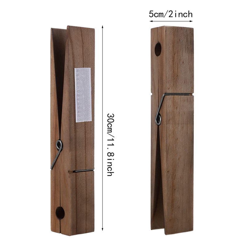 12 Inches Giant Clothespin with Adhesive Jumbo Wooden Clothespins Large