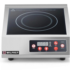 WILPREP Commercial Countertop Induction Cooktop 1800W Large 7.9" Induction Coil, 110V