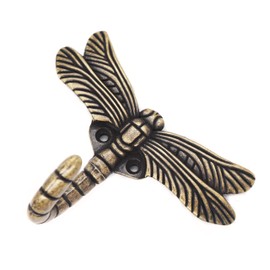 binifiMux 2pcs Dragonfly Anqitue Vintage Coat Hooks Decorative Wall Mounted Hanger Hook for Handbag Key Towel Bathrobe (Antique Bronze)