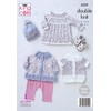 King Cole 5329 Knitting Pattern. Dress Coat, Cardigan & Hat