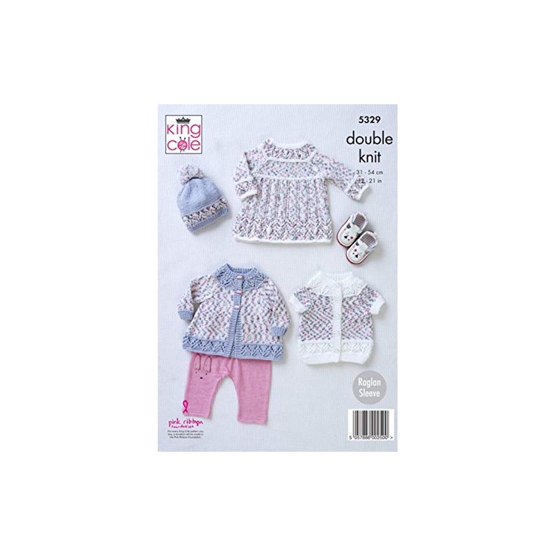 King Cole 5329 Knitting Pattern. Dress Coat, Cardigan & Hat