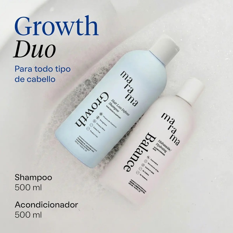MARAMA Set Growth Shampoo 500ml y Acondicionador 500ml Fórmula Natural