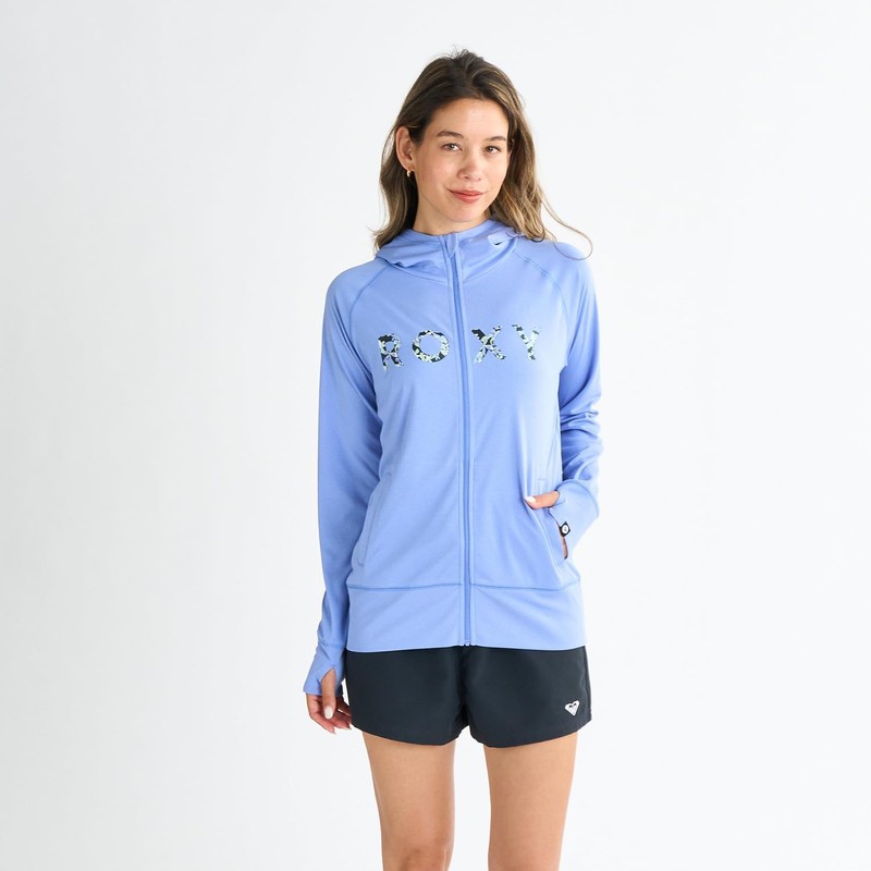 Roxy ARTSY FLORAL LOGO PARKA Women's Rash Guard, blue, L