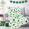 St Patrick's Day Blanket Shamrock Flannel Throw Blanket 60"x50" Clover