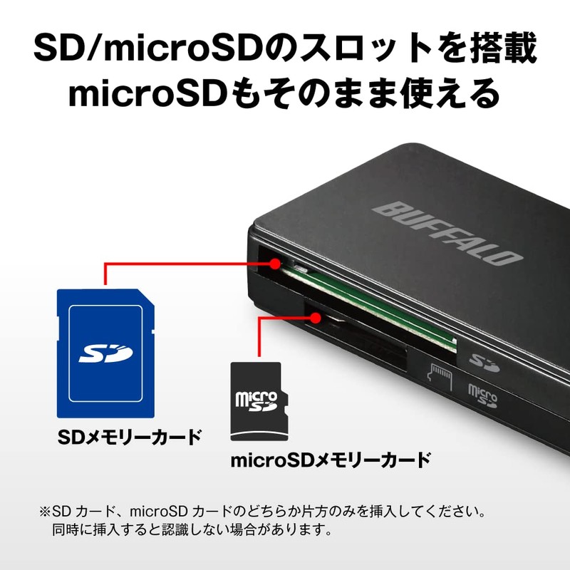 BUFFALO USB 3.0 Micro SD/SD Card Reader Black BSCR27U3BK
