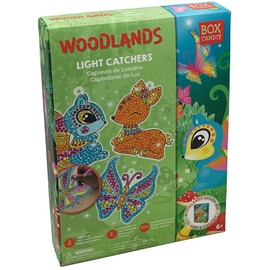 BOX CANDIY Woodland Animal Friends Sparkly Gems Sun Catcher Window Art Kit to Make, Display and Share