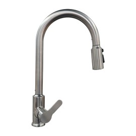 Kitchen Faucets with Pull Down Sprayer Gun Grey 304 Stainless Stee Brushed Nickel Bar Faucet High Arc Double Hole Commercial Sink Faucet (Pull Down, Silver)