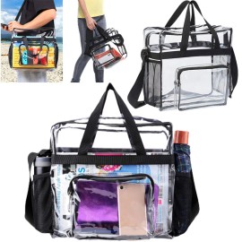 NPOLAR Clear Lunch Bag - Durable PVC Plastic See Through Lunch Bag with Adjustable