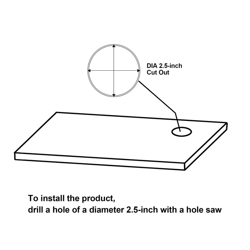 2.5 inch Hole Pop up Outlet for Countertop,20W USB C,4