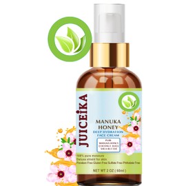Juiceika MANUKA HONEY Deep Hydration Face Cream Face Moisturizer. Manuka Oil, Aloe Vera, Shea Butter, Coconut Oil, Jojoba Oil, Squalane, Hyaluronic Acid, Avocado Oil 2 Fl. oz. - 60 ml.