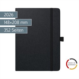BRUNNEN Buchkalender Kompagnon TimeCenter Mod. 725 2026 | A5, Kunststoff, schwarz
