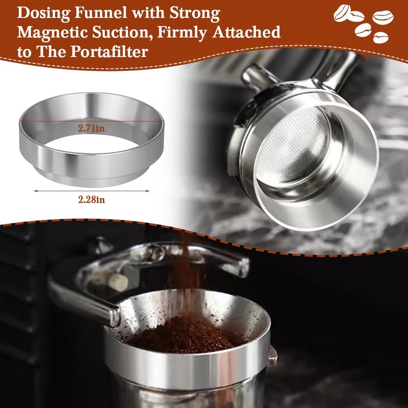 Adjustable Depth Espresso Tamper Set: 58mm Spring Loaded Espresso Distributor