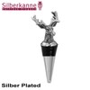 SILBERKANNE Bottle Stopper Cork Stopper Deer L 9 cm Chrome-Plated