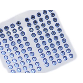 3mm SS12 Blue Light Sapphire Self Adhesive Acrylic Rhinestones Plastic Face Gems Stick On Body Jewels for DIY Cards and Invitations Crafts Bling Sticker - 5 Sheets - 500PCS