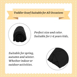 Winter Baby Boys Scarf Cotton Girls Neck Warmer Autumn Warm Knitted Scarves for Toddler Kids (Black)