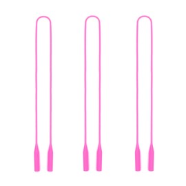 3 Pack Elastic Silicone Eye Glasses Strap, Sports Sunglasses Straps, Reading Eyeglasses Holder/Rope/String/Retainer/Cords/Lanyard around Neck for Men Women Kids (Dark Pink)