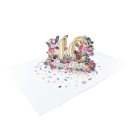 Happy 40th Birthday Pop Up 3D Greeting Card
