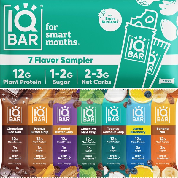 IQBAR Brain and Body Plant Protein Bars - 7 Bar
