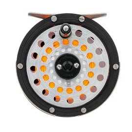 Martin Model 67R Fly Fishing Reel, Single Action, Metal Click Drag, Aluminum Construction, Line Guides, 6-Weight Floating Fly Line, Interchangeable Retrieve, Push-Button Release, Brown/Silver