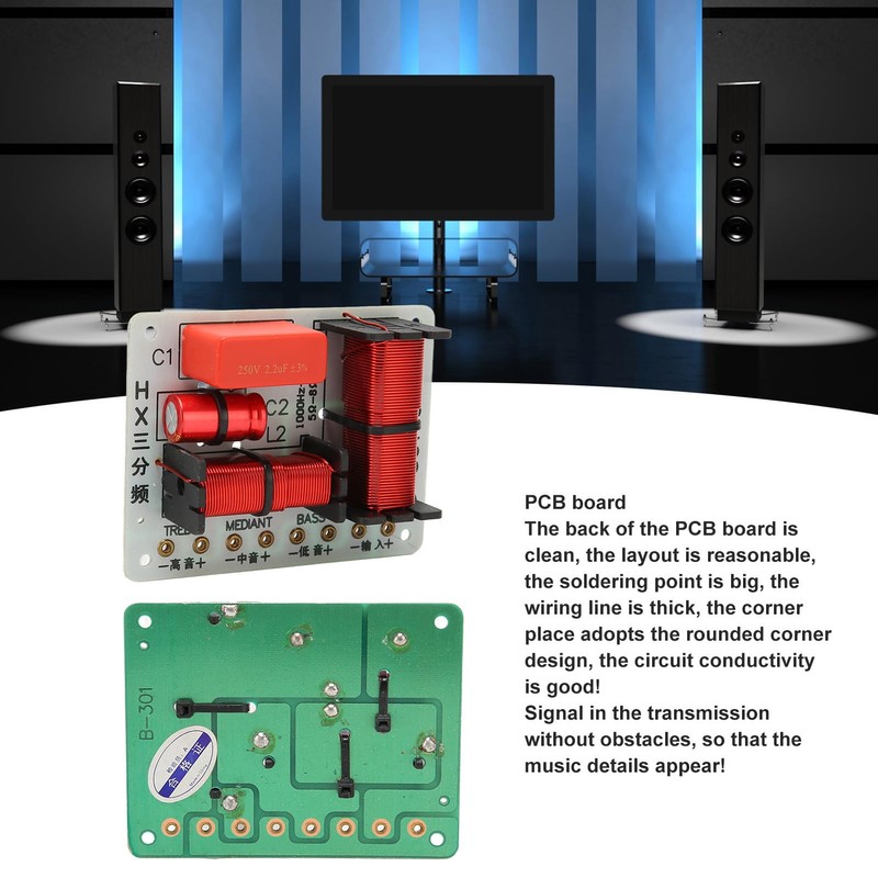 DAUZ Crossover 3 Way 150W Speaker Frequency Splitter for DIY