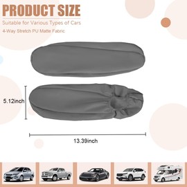 JDDRY Car Front Seat Armrest Covers Vinyl Leather,Car Armrest Protectors,Auto Arm Rest Cover Replacement,Universal for MPV/SUV/Truck(Gray,2PC)