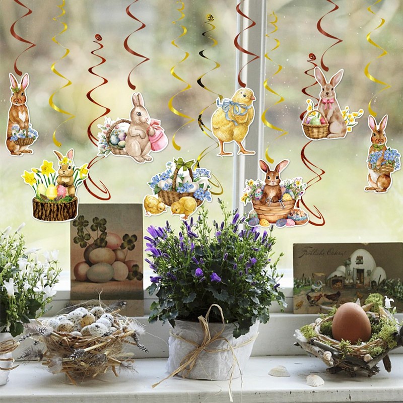 EchoDone Happy Easter Banner Bunny Banner Easter Garland for Indoor
