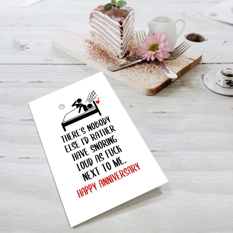 Funny Anniversary Card for Husband Wife, Humorous Snoring Anniversary Card,