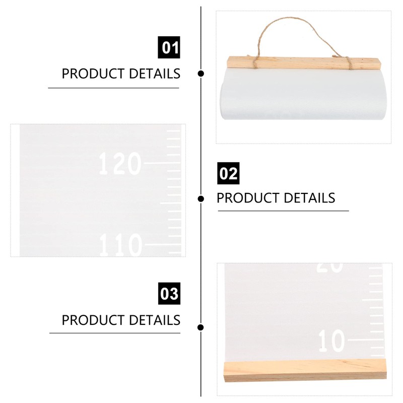 Alipis Canvas Growth Chart Height Recording Ruler, Wood Frame Canvas