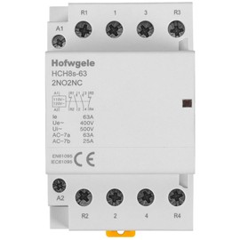 Hofwgele HCH8s-63 AC Contactor 4P 63A 2NO 2NC 4 Pole 110V/120V Coil Voltage 35mm DIN Rail Mount