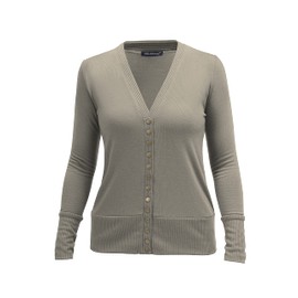 Long Sleeve Sweater Snaps Button Down V Neck Knit Cardigans for Women Large Camel