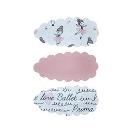 Ballet Snap Hair Clips Set - 3 Pack, Pink and Ballet-Themed Hair Accessories for Girls and Kids