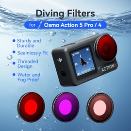 Honbobo Diving Filter for DJI Osmo Action 5 Pro Light Red/Purple Filter Underwater Filter Lens Protection Accessories for DJI Osmo Action 5 Pro 4 (Red)