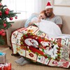Christmas Throw Blanket, Red Santa Claus Snowman Print Blanket Throw,