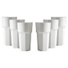 Virtually Glass Unbreakable Reusable Polycarbonate Plastic White Octagon Shaped Tumblers.(340ml/