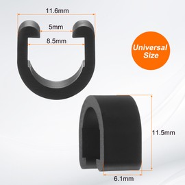 sourcing map 40pcs Bicycle Cable Clamps C-Clips Housing Hose Guide U-Clips Brake Derailleur Shifter for MTB Road Bike, Black