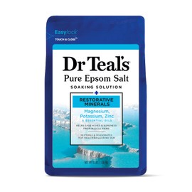 Dr Teal's Pure Epsom Salt, Restorative Minerals with Magnesium, Potassium & Zinc, 3 lbs