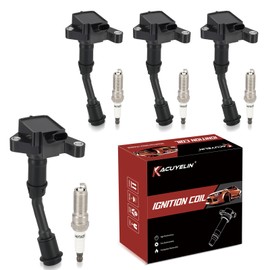 UF735 Ignition Coil Pack and Iridium-Platinum Spark Plugs Set of 4 Compatible with Ford Escape Fusion 2014-2020 1.5L Replaces# DG554, C880