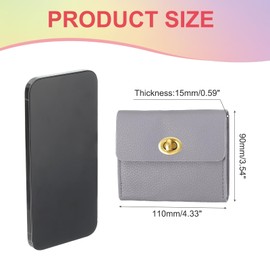 PATIKIL Small Leather Wallets for Women with Metal Buckle, Stylish Card Holder Wallet Card Case Coin Purse for Cash Business Men and Women, Purple