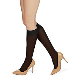 MeMoi Women's Completely Opaque Knee Highs Black One Size