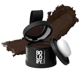 BOLDIFY Polvos Retoca Raíces – Cubre Canas Mujer y Hombre 48 Horas – Polvos Volumen Pelo Mujer – Polvo Capilar Oculta Instantáneamente la Pérdida de Cabello, No Mancha (Castaño oscuro)