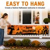 Happy Halloween Outdoor Banner – Pumpkin & Bat Polyester Backdrop