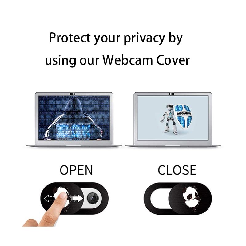 JeoPoom Panda Webcam Cover [Pack of 8], Ultra Thin Webcam