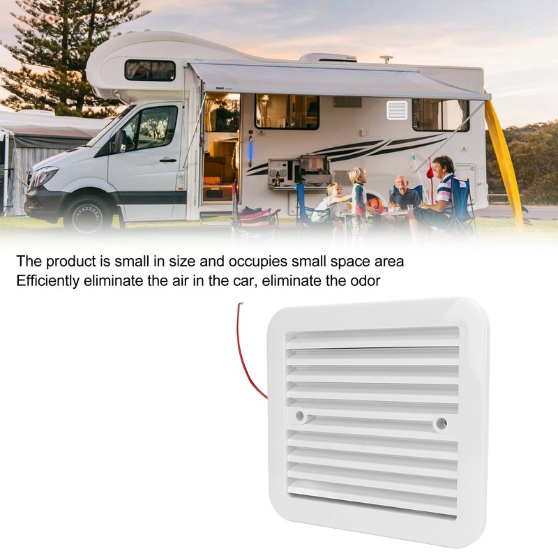 RV Side Vents 12V White Unidirectional Dustproof Strong Wind Cooling