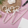 PRETYZOOM 2 Pcs Kids Clothes Hangers White Artificial Pearl Beaded