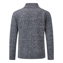 Sliktaa Men's Cardigan Festival Cardigan Warm Costume Jacket Fashion Simple Pullover Long Sleeve Sweat Jacket Zip, dark grey