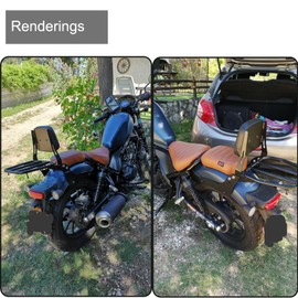 MOJINLI Motorcycle Sissy Bar for honda rebel 300 500 Rebel 300 500 backrest Passenger Rear Backrest with Luggage Rack Replacement for Honda CMX500 Rebel CMX 300 CMX 500 (2017-2024)