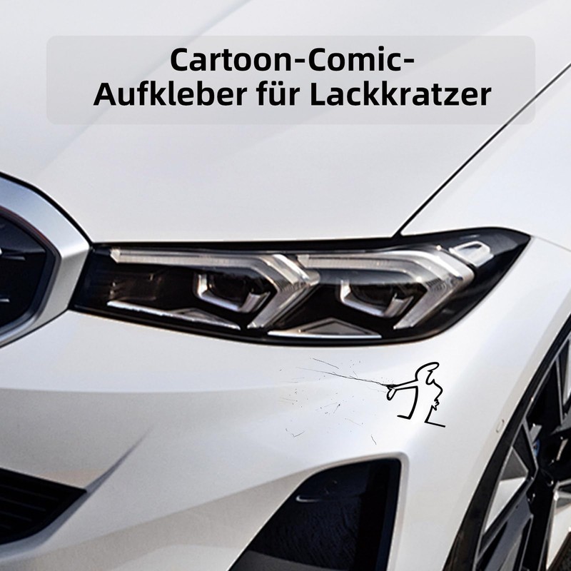 YDUNARISE 4 Pieces Funny Car Stickers, Reflective Stickers for Cars,