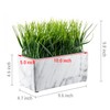 MyGift 10 Inch Artificial Green Grass Plant in Rectangular White