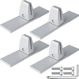 4 Packs Sneeze Guard Clamp Bracket , Sneeze Guard Shield Base for Countertop, Stick On Heavy Duty Aluminum Partition Guard Clamp, Panel Support Clamp Stand for Clear Acrylic Desktop Counter Reception